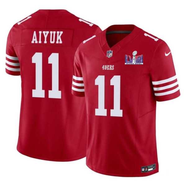 Men & Women & Youth San Francisco 49ers #11 Brandon Aiyuk Red 2024 F.U.S.E. Super Bowl LVIII Patch Vapor Untouchable Limited Jersey